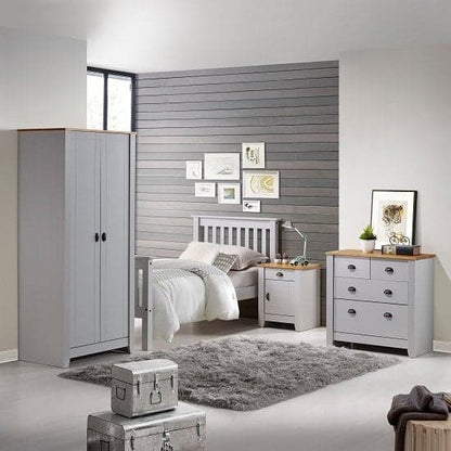 Ladkro Wooden Bedroom Wardrobe Furniture Set In Grey And Oak