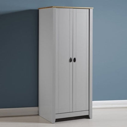 Ladkro Wooden Wardrobe In Grey And Oak With 2 Doors