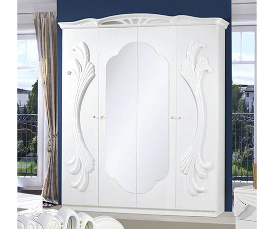 Gina2 White Italian 4 Door Wardrobe