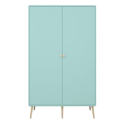 Giza Wooden Wardrobe With 2 Doors In Cool Mint