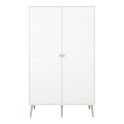 Giza Wooden Wardrobe With 2 Doors In Pure White