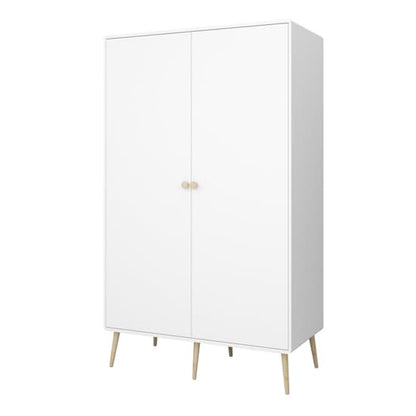 Giza Wooden Wardrobe With 2 Doors In Pure White