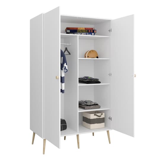 Giza Wooden Wardrobe With 2 Doors In Pure White