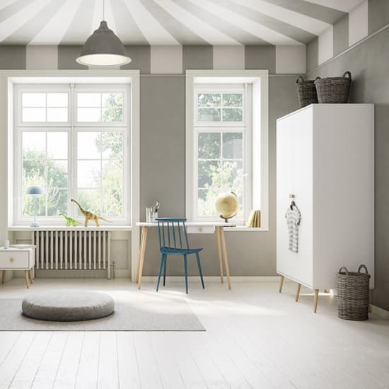 Giza Wooden Wardrobe With 2 Doors In Pure White