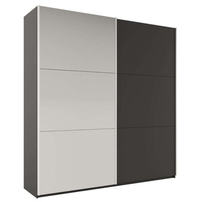 Wokingham Graphite Mirrored Sliding 2 Door Wardrobe | 225cm | Modern Sophistication | Furco