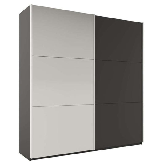 Wokingham Graphite Mirrored Sliding 2 Door Wardrobe | 225cm | Modern Sophistication | Furco