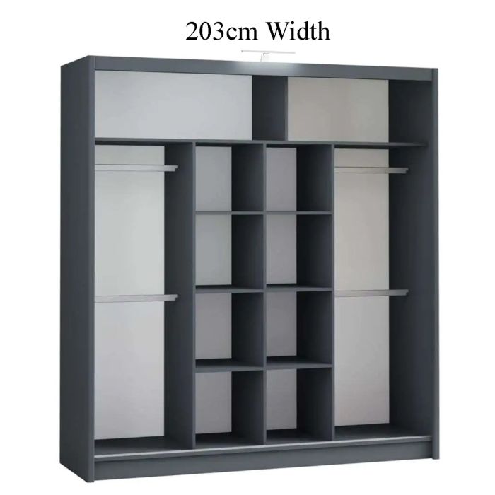 Avant Grey 2 Door Sliding Wardrobe | Versatile Sizes from 203cm | Modern Chic | Furco