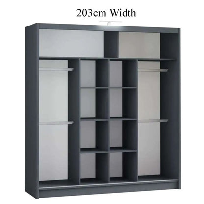 Avant Grey 2 Door Sliding Wardrobe | Versatile Sizes from 203cm | Modern Chic | Furco