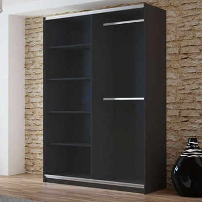 Boris Sliding 2 Door 200cm Wardrobe with Mirror - White