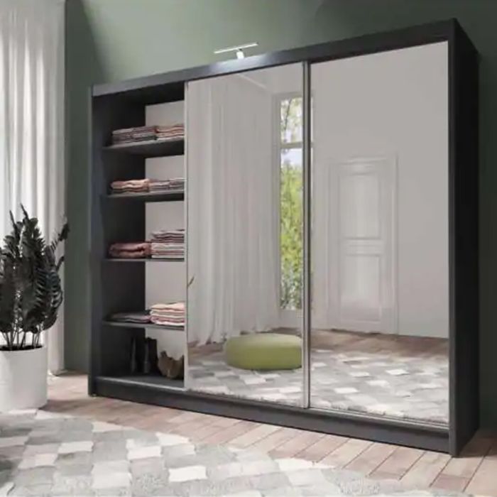 Mathilde 250cm Sliding 3 Door Wardrobe - Grey