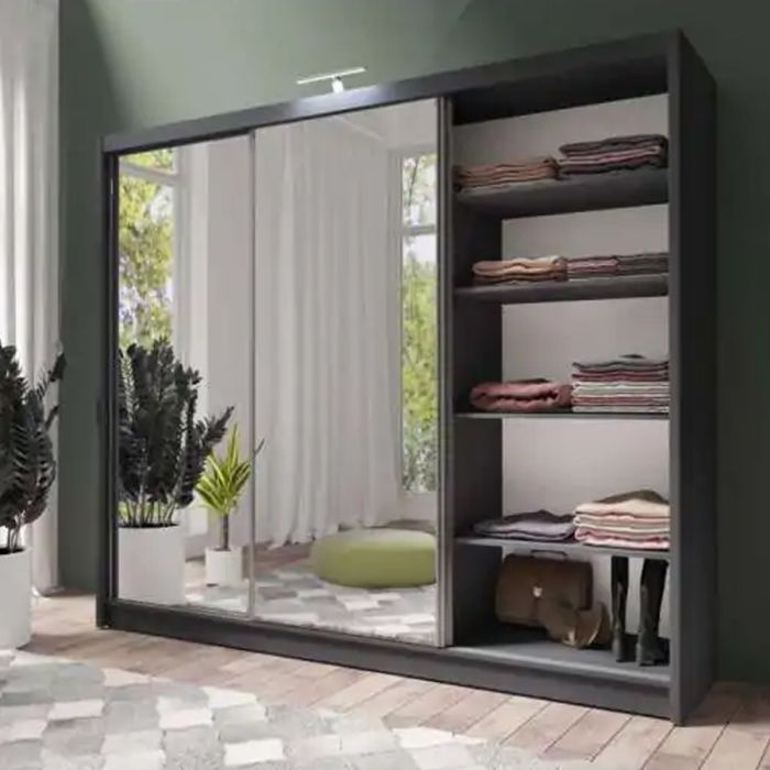 Mathilde 250cm Sliding 3 Door Wardrobe - Grey