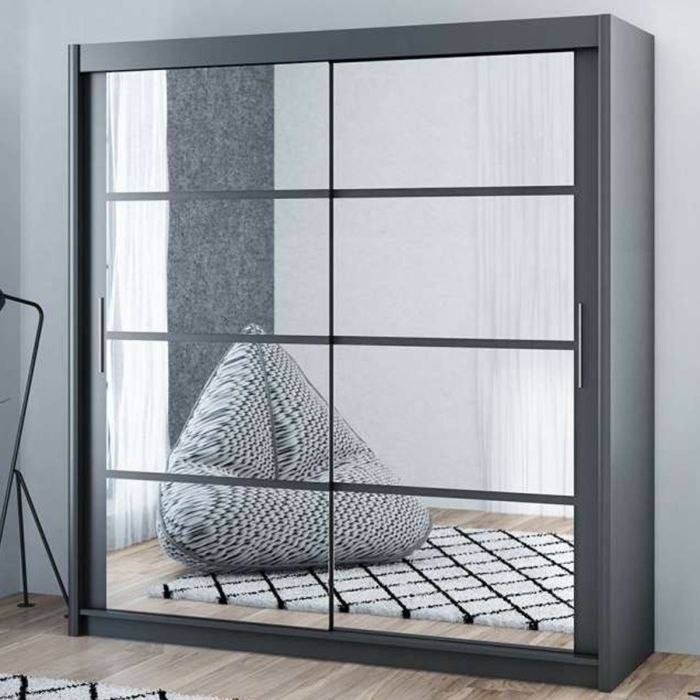 Dexter Sliding 2 Door 160cm Wardrobe - Grey
