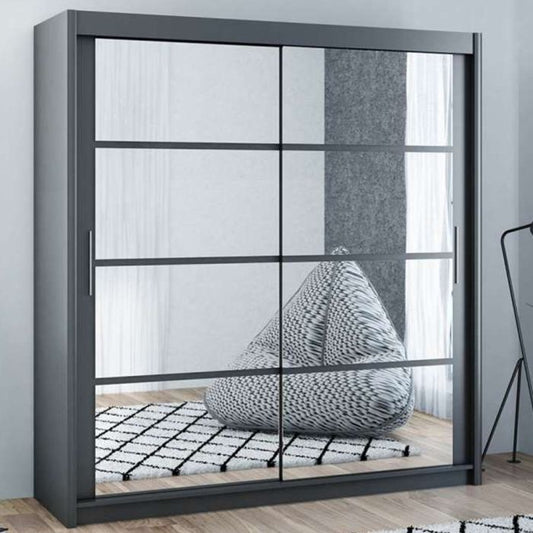 Dexter Sliding 2 Door 160cm Wardrobe - Grey