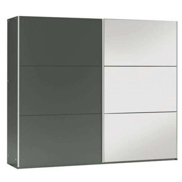 Boris 250cm Sliding 3 Door Mirror Wardrobe - Grey