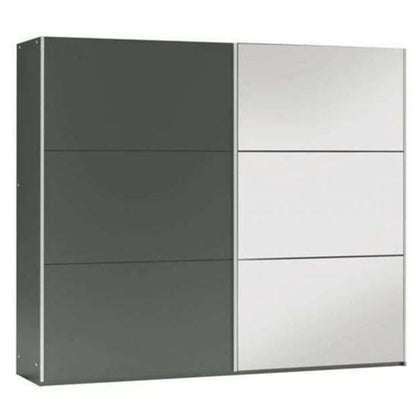 Boris 250cm Sliding 3 Door Mirror Wardrobe - Grey