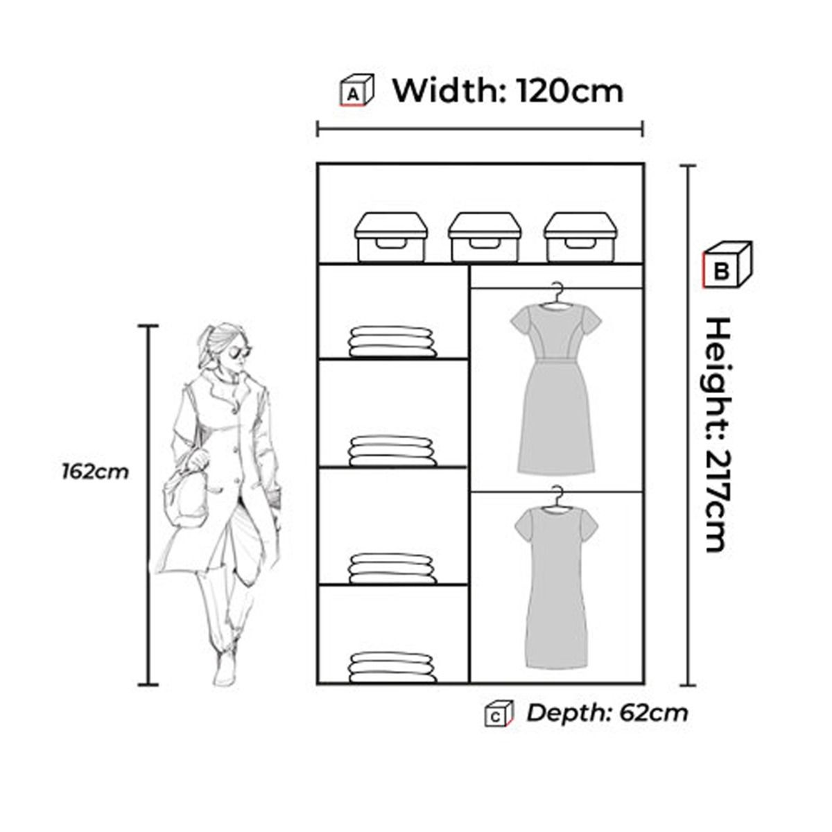 Hackney Sliding 2 Door Wardrobe Set with Chest of Drawers and Bedside - Walnut