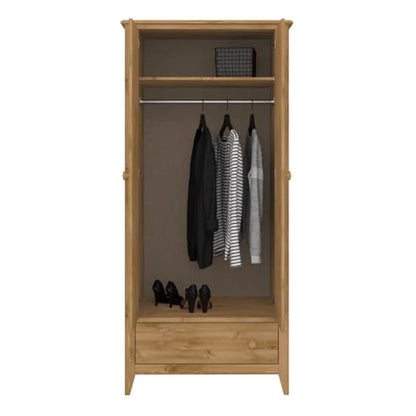 Hasten Wooden Wardrobe With 2 Doors In Pine