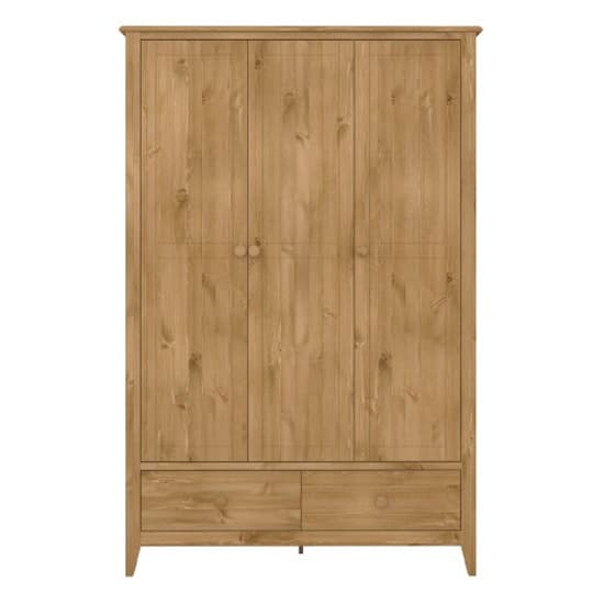Hasten Wooden Wardrobe With 3 Doors In Pine