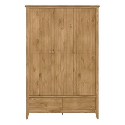 Hasten Wooden Wardrobe With 3 Doors In Pine