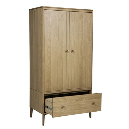 Hazel Wooden Wardrobe With 2 Doors In Oak Natural