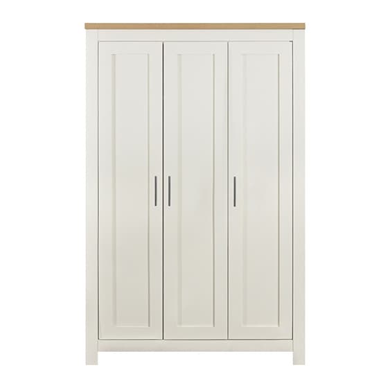 Highgate Wooden Wardrobe With 3 Doors In Cream And Oak