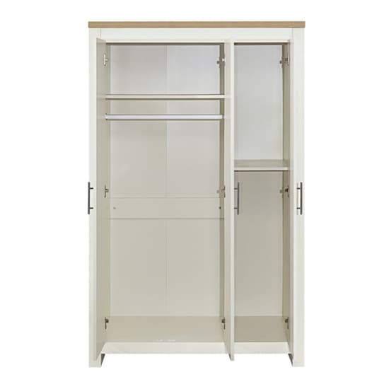 Highgate Wooden Wardrobe With 3 Doors In Cream And Oak