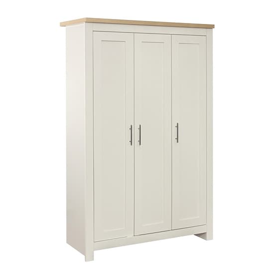 Highgate Wooden Wardrobe With 3 Doors In Cream And Oak