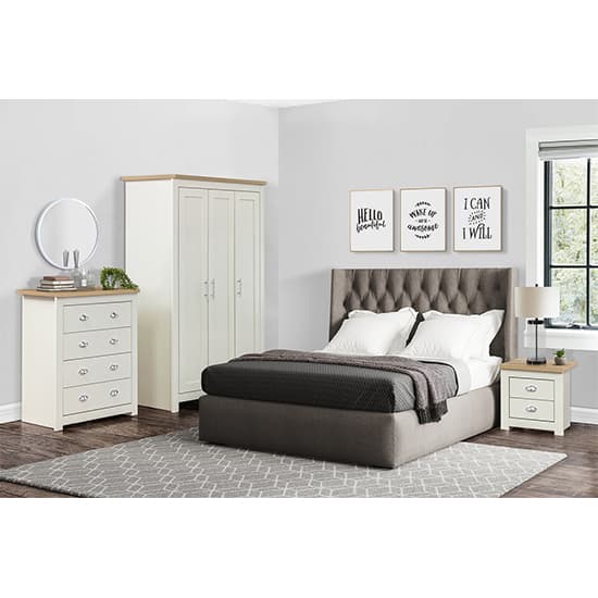 Highgate Wooden Wardrobe With 3 Doors In Cream And Oak