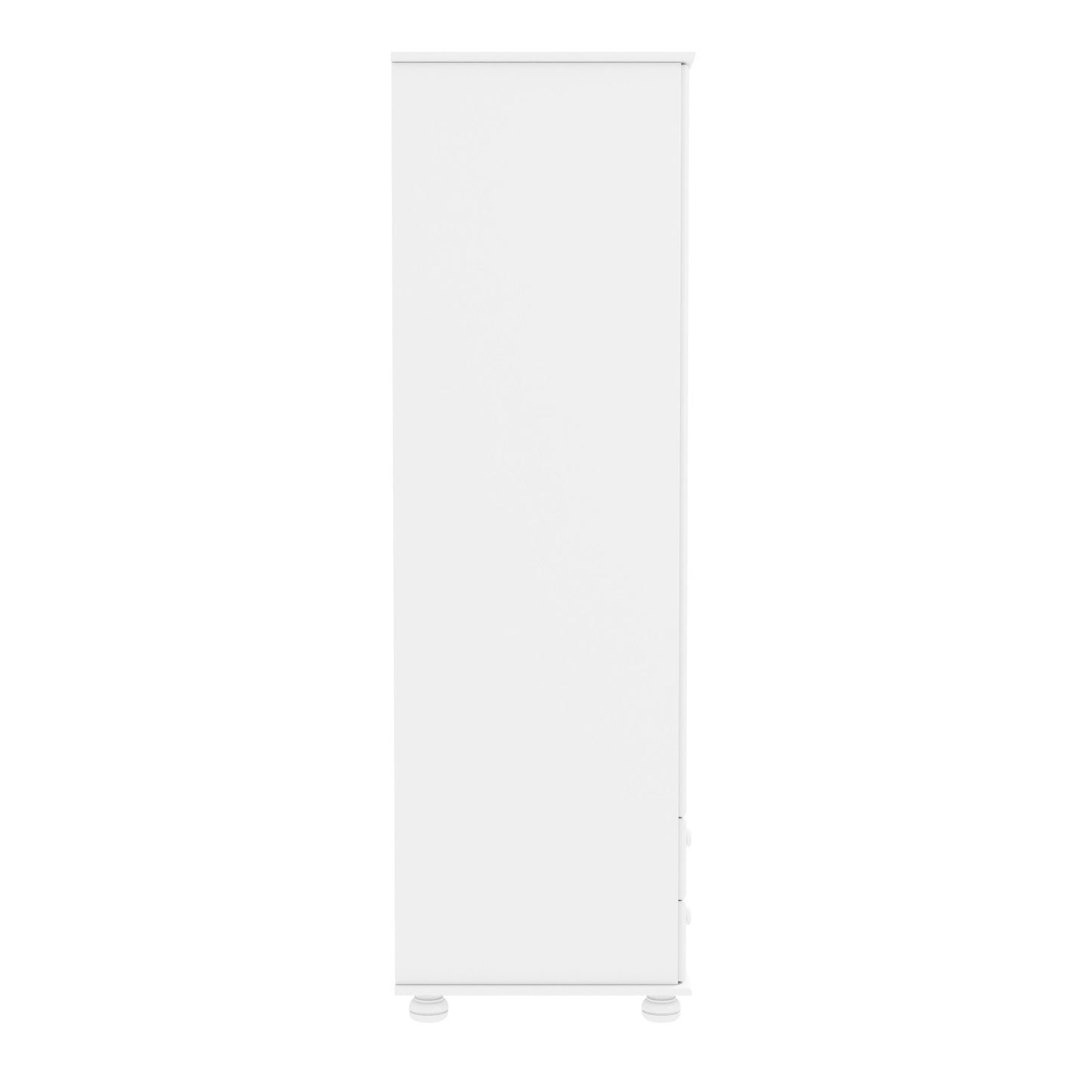 White Painted Pine 2 Door Double Wardrobe with Drawers - Hamilton