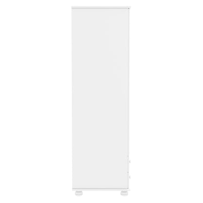 White Painted Pine 3 Door Triple  Wardrobe with Drawers - Hamilton