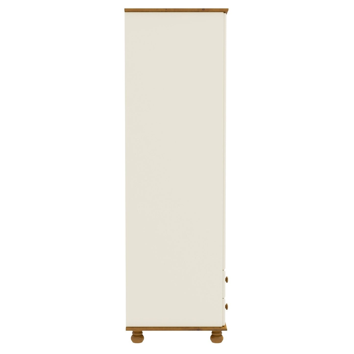 Cream and Pine Painted 3 Door Triple Wardrobe with Drawers - Hamilton