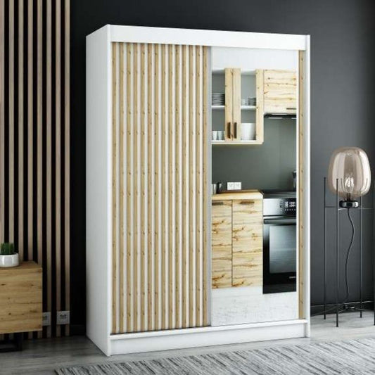 Gloucester II 150cm Sliding 2 Door Wardrobe with Mirror - White