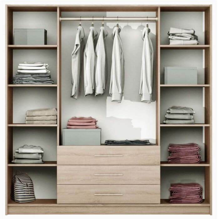 Barnsley Plum Mirrored 4-Door Hinged Wardrobe with Drawers | Elegant Bedroom Storage | Furco