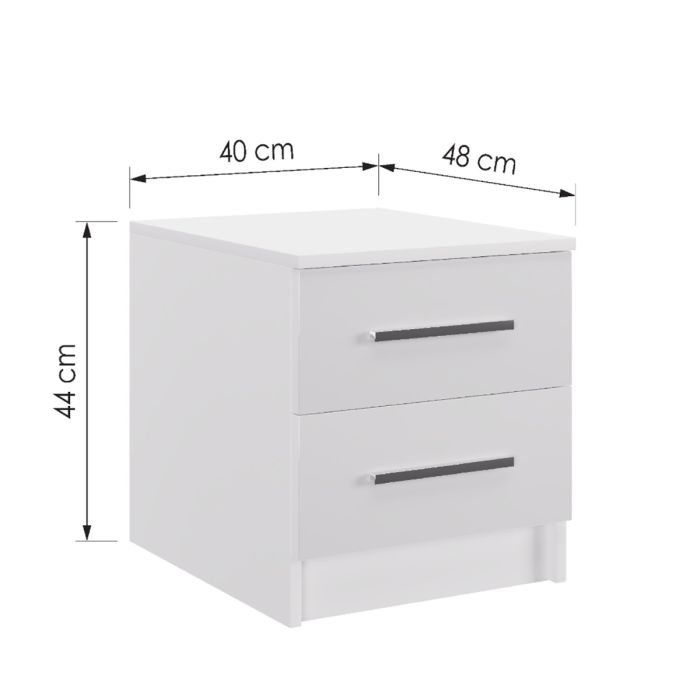 Warrington Sliding Bedroom Set Large 250cm Wardrobe, Bedside and Chest - White