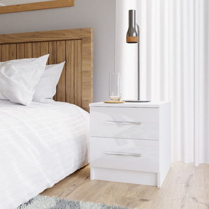 Warrington Sliding Bedroom Set Large 250cm Wardrobe, Bedside and Chest - White