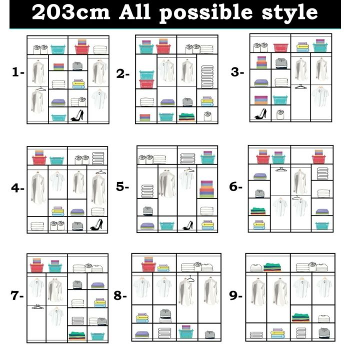 FURCO Sevenoaks II Blue 2 Door Sliding Wardrobe - Bold and Stylish