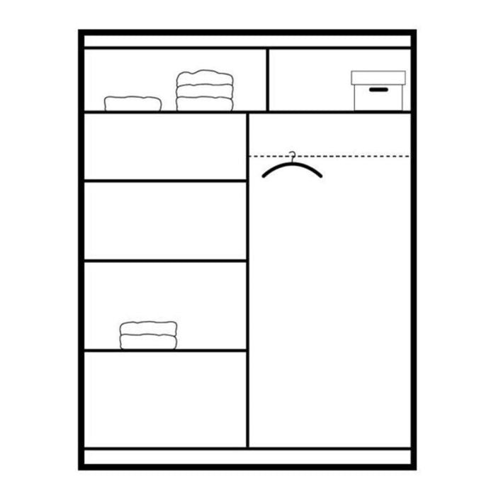 Broadland Sliding 2 Door 150cm Wardrobe with Mirror - Sonoma Oak