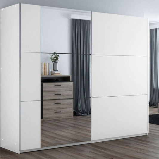 Oldham Sliding 3 Door 250 Wardrobe with Mirror - White