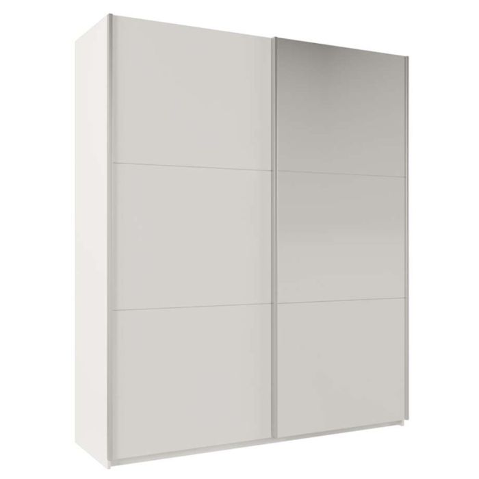 Wokingham White Mirrored Sliding 2 Door Wardrobe | 200cm | Sleek & Functional | Furco