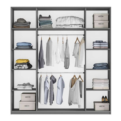 Wokingham White Mirrored Sliding 2 Door Wardrobe | 200cm | Sleek & Functional | Furco