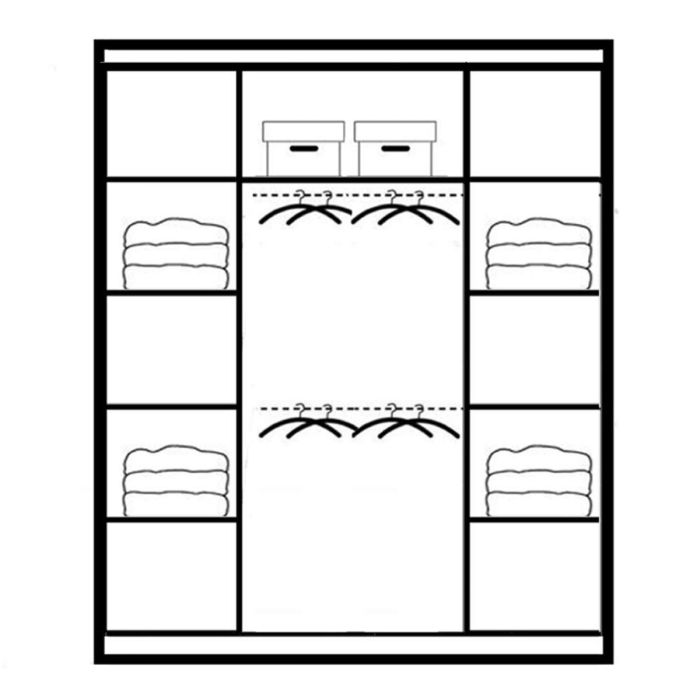Wokingham White Mirrored Sliding 2 Door Wardrobe | 200cm | Sleek & Functional | Furco