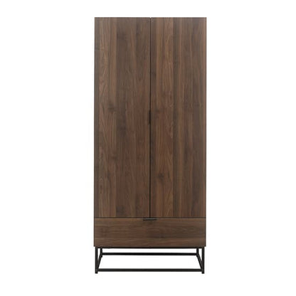Houston Wooden Wardrobe With 2 Doors And 1 Drawer In Walnut