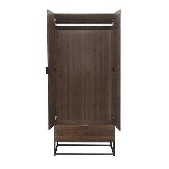 Houston Wooden Wardrobe With 2 Doors And 1 Drawer In Walnut
