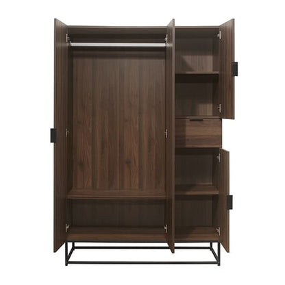 Houston Wooden Wardrobe With 4 Doors In Walnut
