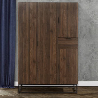 Houston Wooden Wardrobe With 4 Doors In Walnut