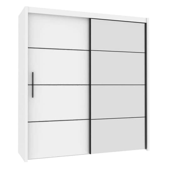 Idaho Wooden Wardrobe With Sliding 2 Doors In Matt White