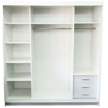 FURCO | Castle | White Fully Mirrored Sliding 2 Door Wardrobe | 150/200 cm | Luxurious & Spacious