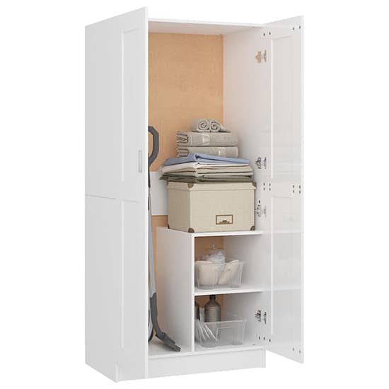 Inara High Gloss Wardrobe With 2 Doors In White