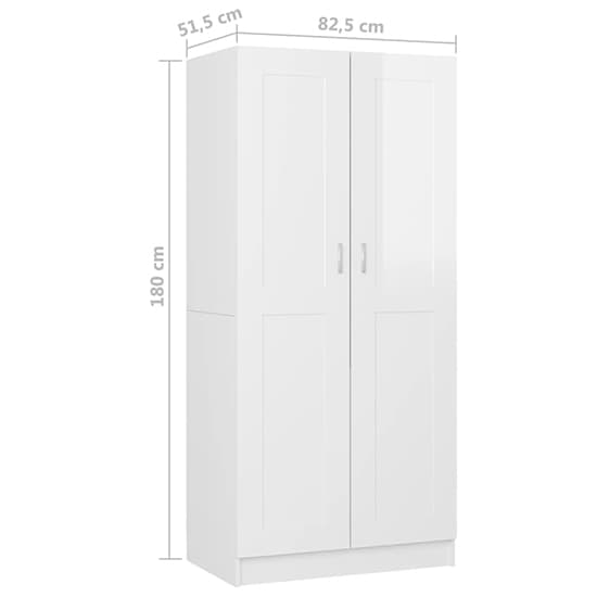 Inara High Gloss Wardrobe With 2 Doors In White