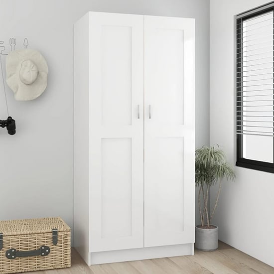 Inara High Gloss Wardrobe With 2 Doors In White